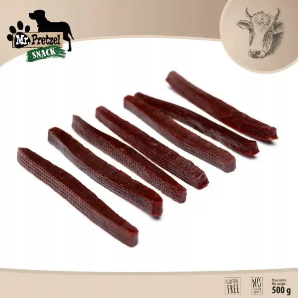 Przysmaki dla psa smaczki przekąski treserki – WOŁOWINA 500g – paski