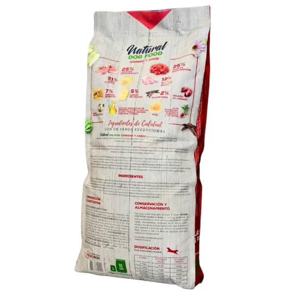 Karma Dla Psa Sucha 62% Jagnięcina & Cielęcina 15kg NATURAL DOG FOOD