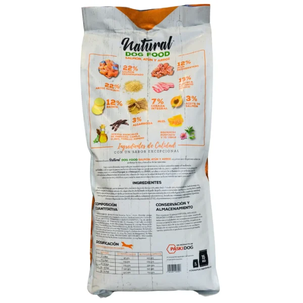 Karma Dla Psa Sucha 50% Łosoś Tuńczyk 15kg NATURAL DOG FOOD