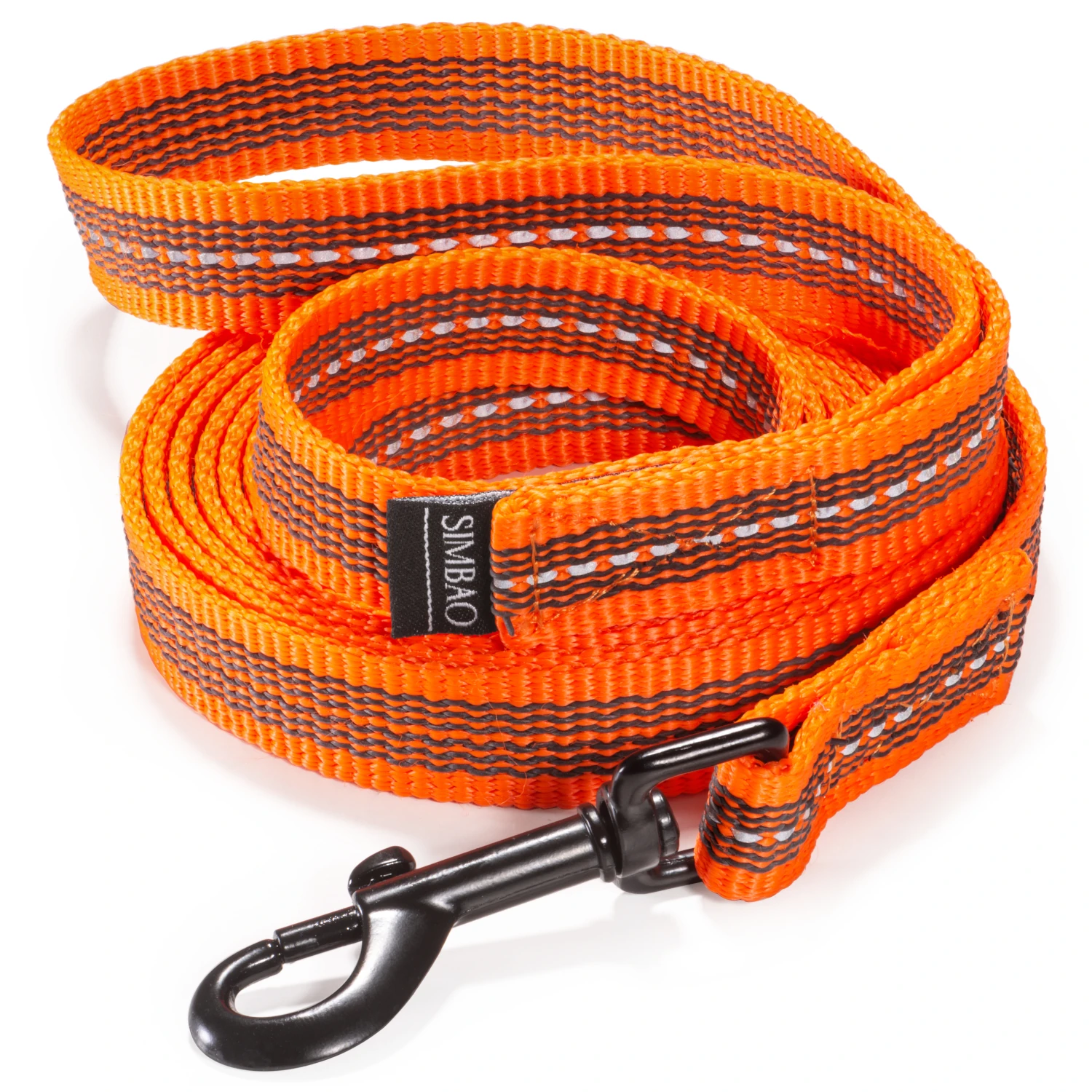 Smycz antypoślizgowa z odblaskiem POMARAŃCZOWA - obrazek 4