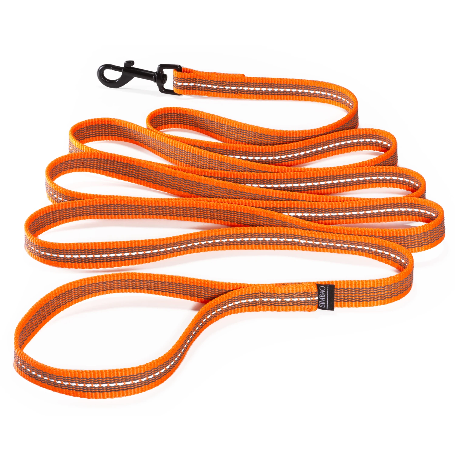 Smycz antypoślizgowa z odblaskiem POMARAŃCZOWA - obrazek 3