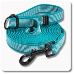 Regulowana smycz antypoślizgowa TURKUSOWA