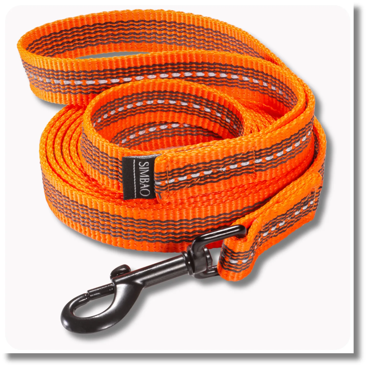 Smycz antypoślizgowa z odblaskiem POMARAŃCZOWA