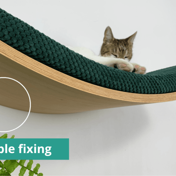 Półka ścienna dla kota, wisząca PŁASKA 60 cm SH-F-60